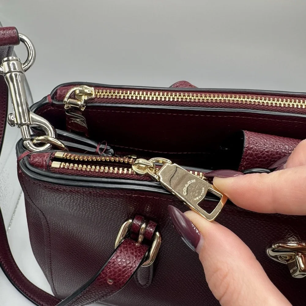 Coach Turlock Burgundy Crosby Carryall Two Arm Handles & Adj Crossbody Strap‎